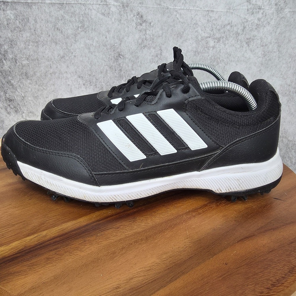 Adidas Tech Response 2.0 Golf Shoes Mens Sz 9.5 Black White Stripes EE9122 - Picture 6 of 12